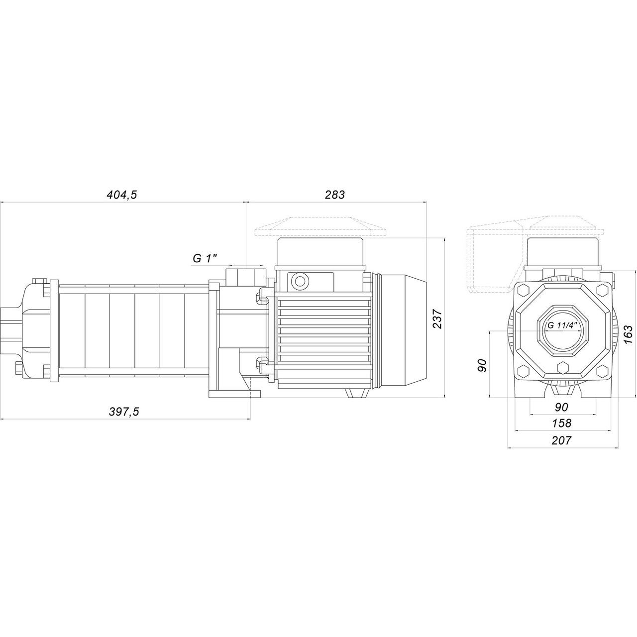 Насос центробежный SAER горизонтальный многоступенчатый OP-32/10 22 кВт (8 м3/ч, 91,5 м)