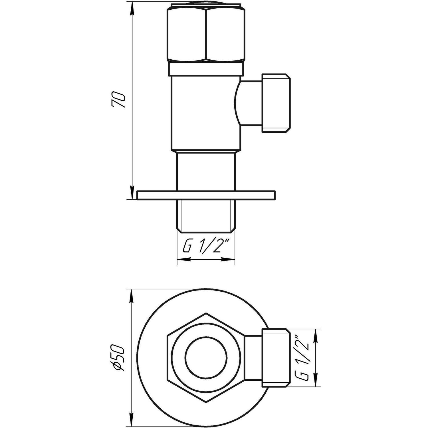 Кран угловой Professional 1/2&Prime;X1/2&Prime; NV-QP888 BLACK