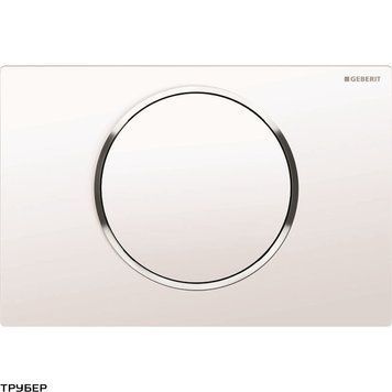 Змивна кнопка Geberit \Sigma10\, з системою змив/стоп, пластик, білий/хром глянець/білий
