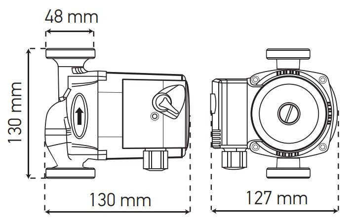 Циркуляційний центробежний насос KOER KPGRS-25/4-130 (з кабелем та вилкою) (KP0250)