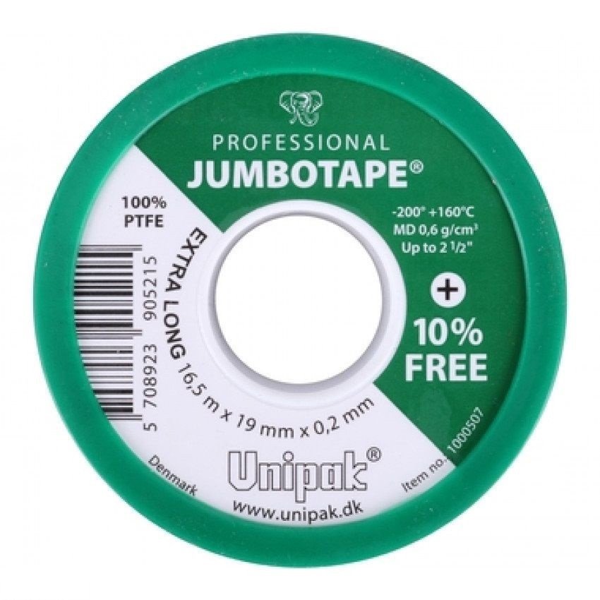 ФУМ лента Jumbotape Professional (15m x 19mm x 0,2mm) + 10% для систем питьевой воды, охладительных систем