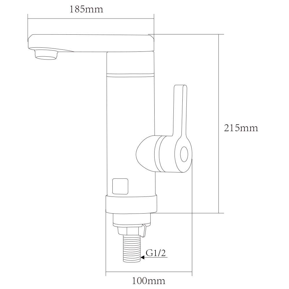 Кран-водонагрівач проточний S91 3.0Квт для кухні Aquatica, гусак прямий на гайці (W) (Hz-6B243W)