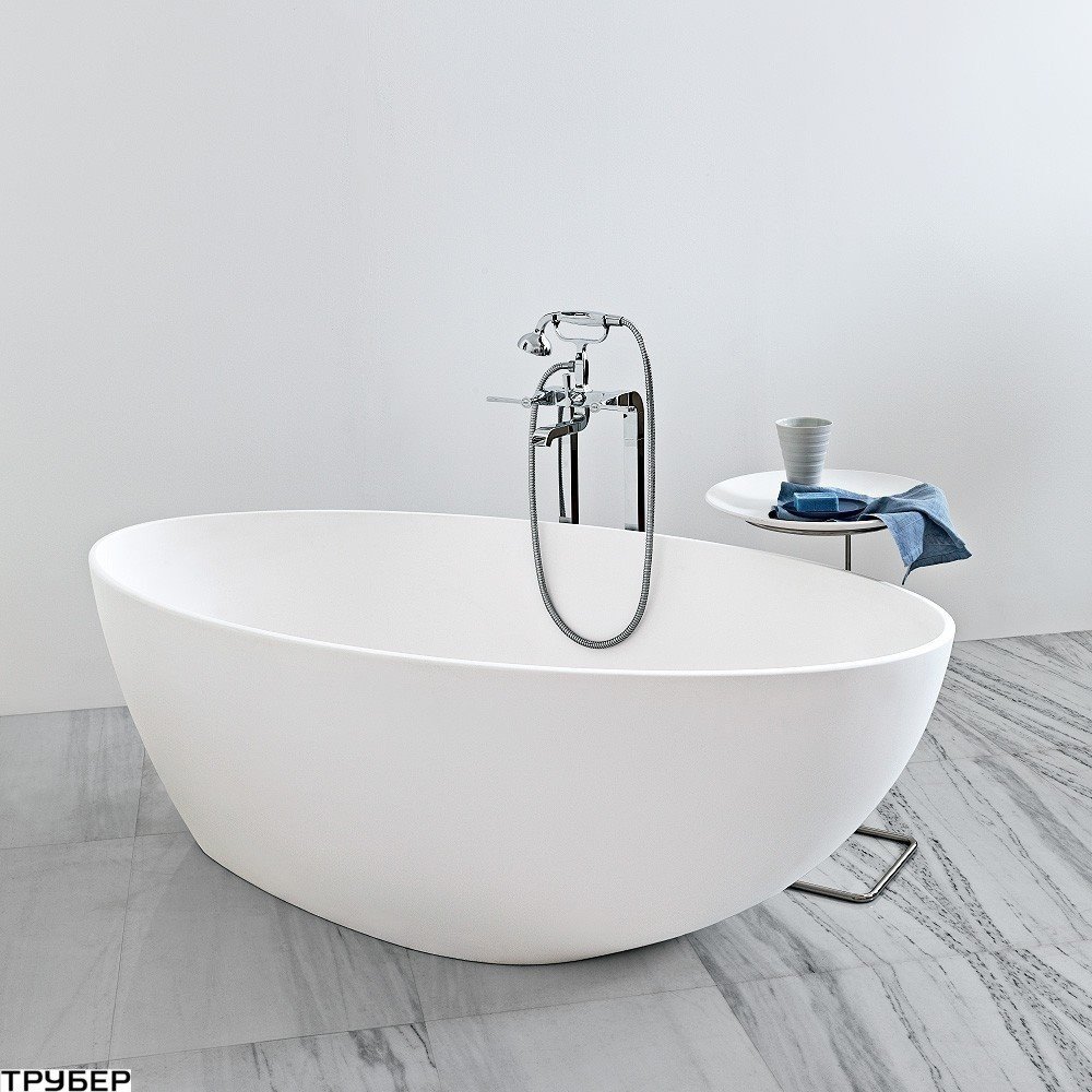 1MUBI0CR Muse Ванна отдельностоячая зі штучного каменю без переливу, 1680х830, з сифоном, біла