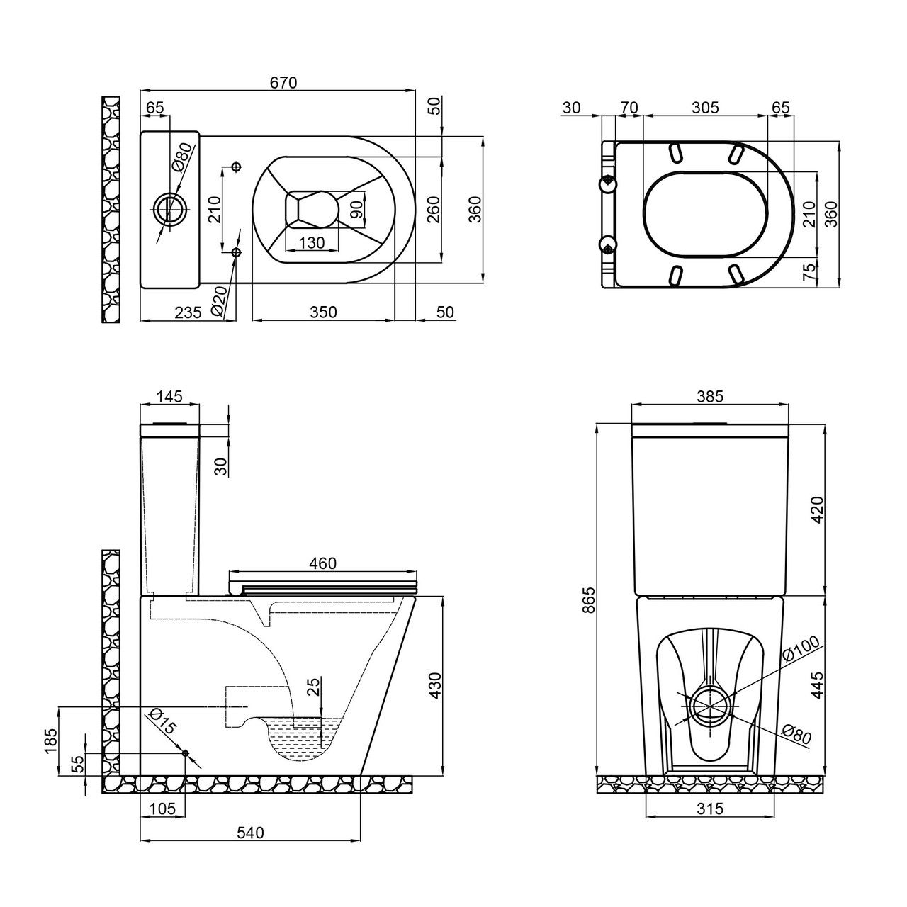 Унитаз-компакт Qtap Scorpio безободковый с Сиденьем Soft-close QT14222125ARMB