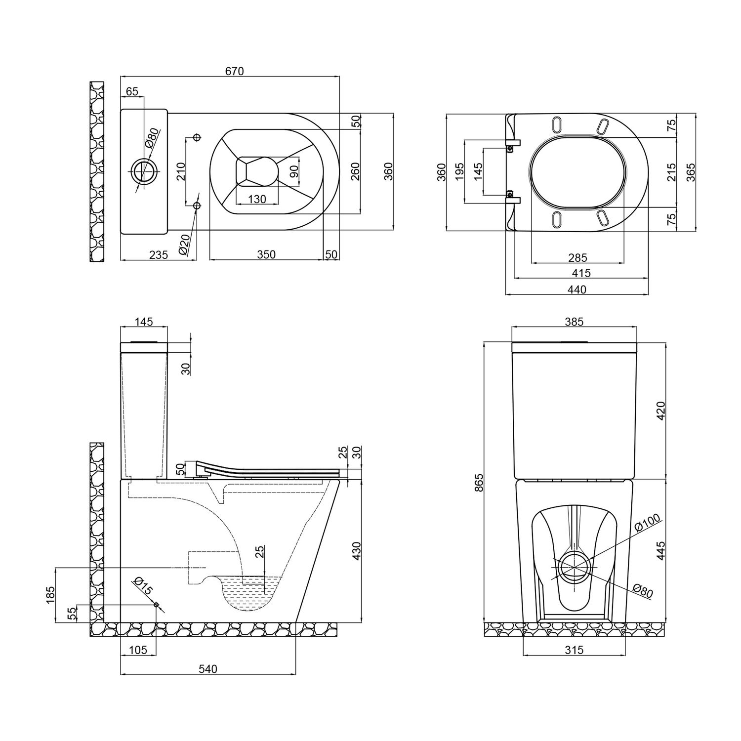 Унитаз-компакт Qtap Scorpio безободковый с Сиденьем Soft-close QT14222125ARMB