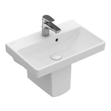 Умивальник Villeroy&Boch AVENTO 55*37см, скорочений, для 1 поз. зміш., з отв. під змішувач, з переливом, колір альп. білий