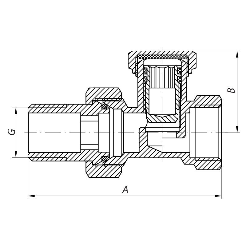 Вентиль радиаторный (хромированный) 1/2x1/2 (KOER KR.904.CHR) (KR2824)