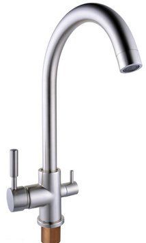 Смеситель кухонный Globus Lux LAZER GLLR-0333 StSTEEL НЕРЖАВЕЙКА комбинированный