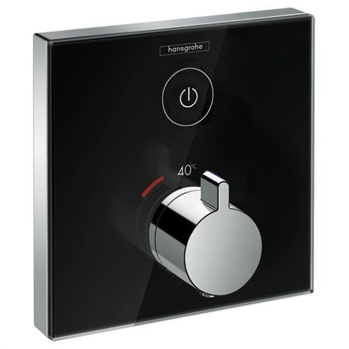 ShowerSelect Термостат для одного споживача, скляний, СМ, чорний/хром